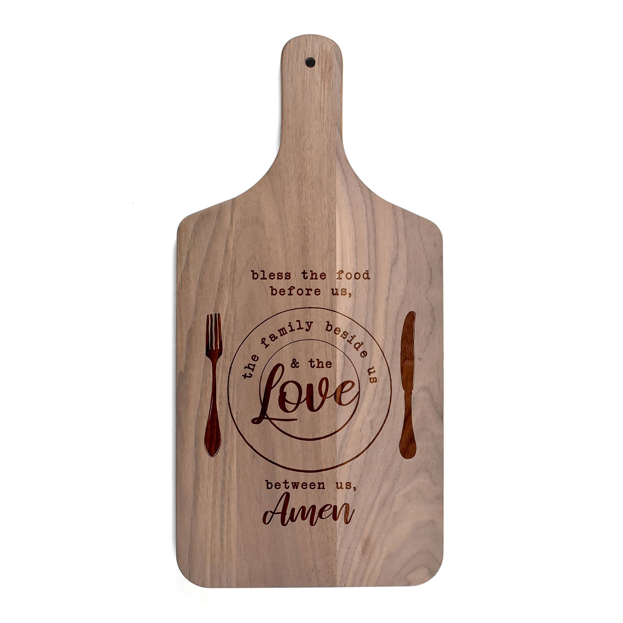 17" Food Before Us Walnut Paddle Cutting Board